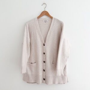 Madewell Button Front Cardigan Sweater Oatmeal Lightweight Cotton Layer Size XXL